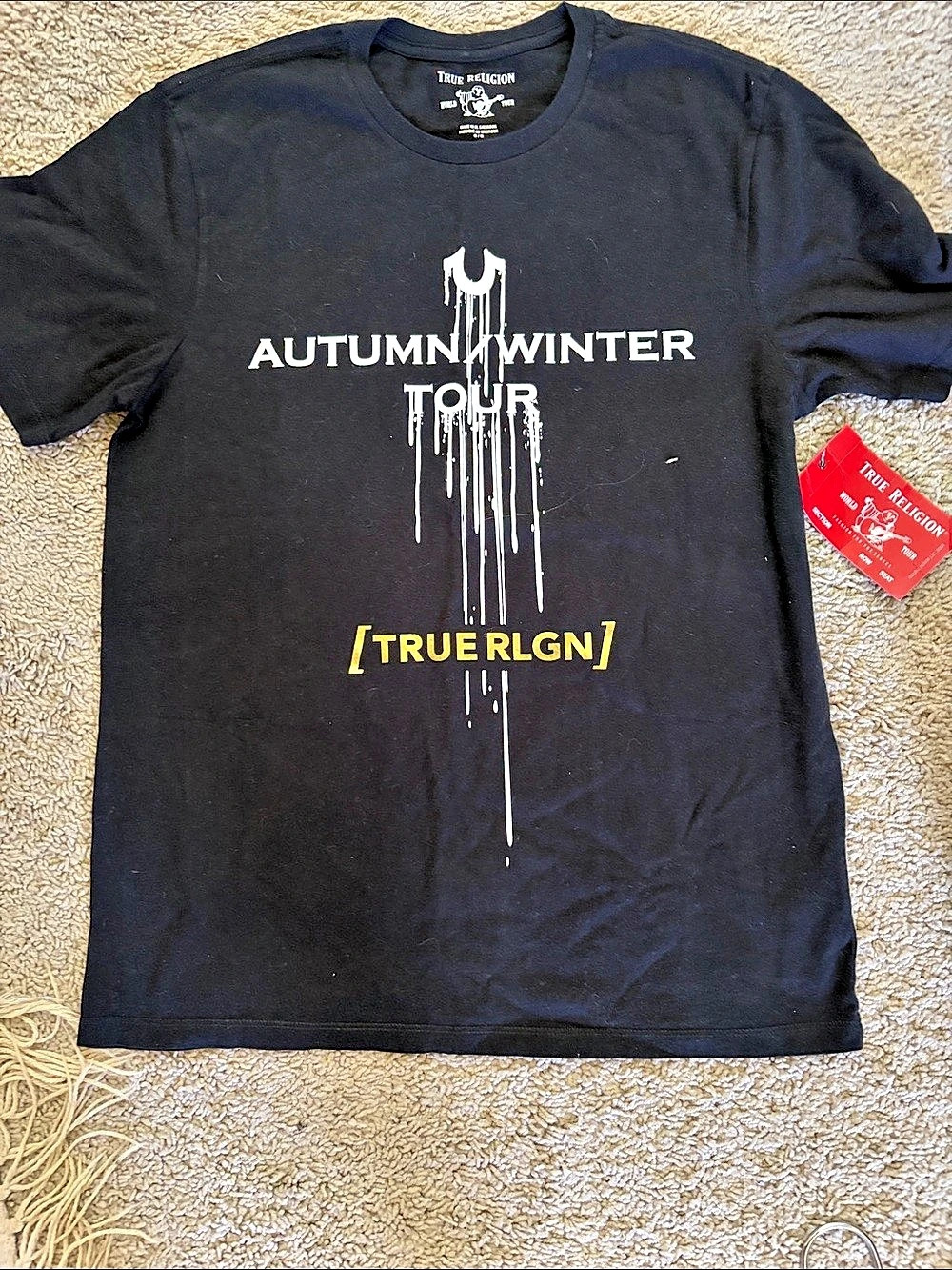 True Religion Autumn Winter Tour Graphic Tee Black NWT